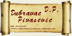 Dubravac Pivašević vizit kartica